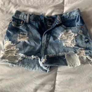 Forever 21 ripped jean shorts
